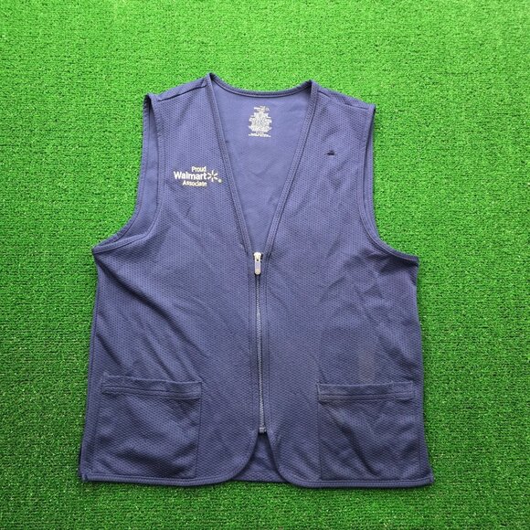 Walmart Proud Associate Vest Unisex Small Blue Employee Uniform Work Wear - Picture 1 of 10